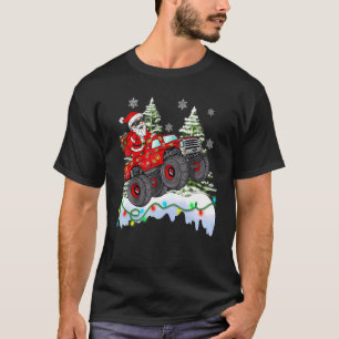 Camiseta Natal Papai Noel Andando Monstro Engraçado Caminhã