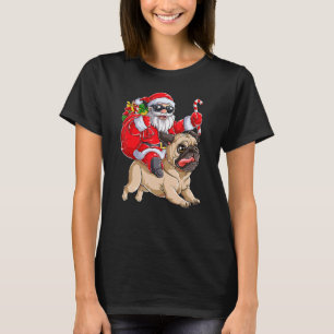 Camiseta Natal Papai Noel Andando Pug Xmas Boys Men Pug