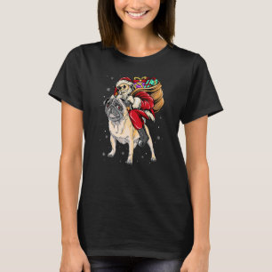 Camiseta Natal Papai Noel Andando Pug Xmas Boys Men Pug