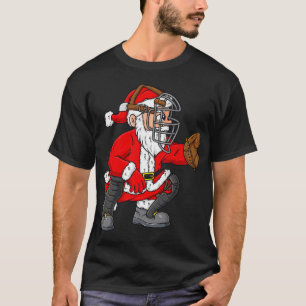 Camiseta Natal Papai Noel Beisebol Garotas