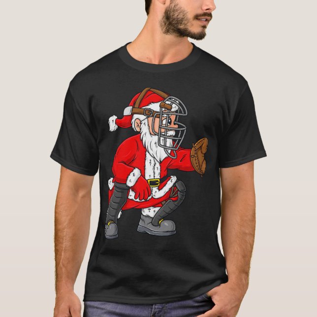 Camiseta Natal Papai Noel Beisebol Garotas (Frente)