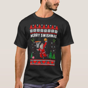 Camiseta Natal Papai Noel Dunking A Basball Boys Ki
