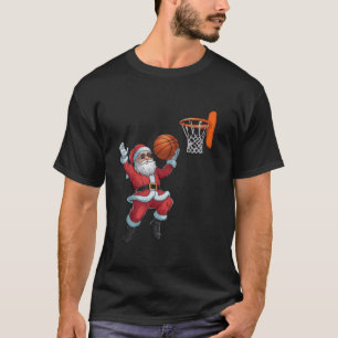 Camiseta Natal Papai Noel Dunking A Basball Kids Bo