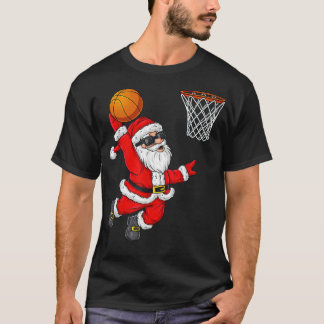 Camiseta Natal Papai Noel Dunking Uma ideia de presente leg