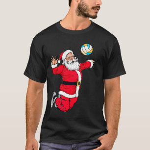 Camiseta Natal Papai Noel Dunquerando Um Voleibol Engraçado