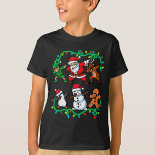 Camiseta Natal Papai Noel Elfo Rena Dança de Dab Natal Meni