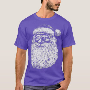 Camiseta Natal Papai Noel Face Beard Line Classic TShi