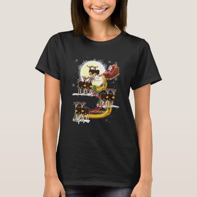 Camiseta Natal Papai Noel Montado Bode Bode Xmas (Frente)