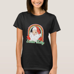 Camiseta Natal Papai Noel Nova Mamãe Bebê Gravidez Arco-íri