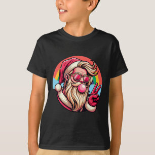 Camiseta Natal Papai Noel Paz Rosa Natal Chiclete Gay Rai