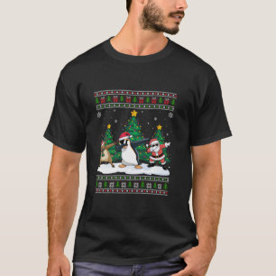 Camiseta Natal Papai Noel Rena Pinguim Árvore Luzes Feio Xm