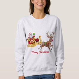 Camiseta Natal Papais noeis do Ouro Vermelho Sleigh Reindee