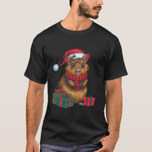 Camiseta Natal para a decoração do Natal Hat Quokka