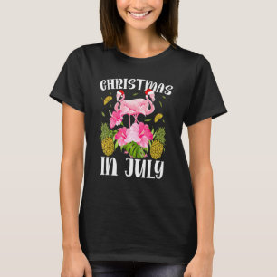 Camiseta Natal Para As Mulheres Rosa Flamingo 2