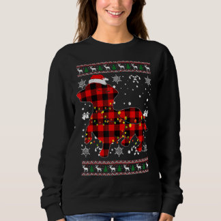 Camiseta Natal Para Papais noeis Dachshund Xadrez Buffalo
