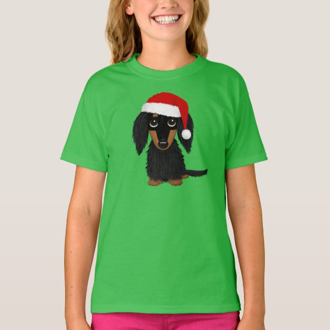 Camiseta Natal para Papais noeis de Tan Dachshund (Frente)