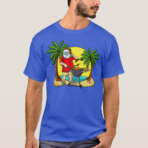 Camiseta Natal Para Papais noeis Grelha Em Julho Mestre Gre