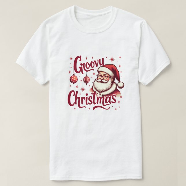 Camiseta Natal para Papais noeis Retrorísticos - Estilo de  (Frente do Design)