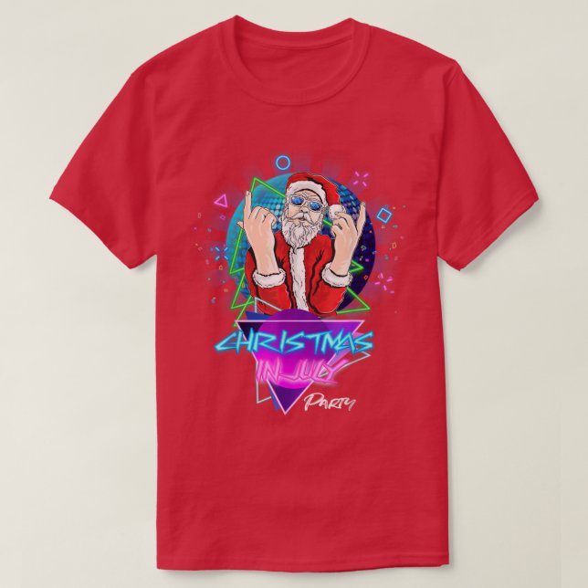 Camiseta Natal para Papais noeis Vibes legal dos anos 80 em (Frente do Design)