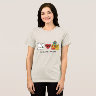 Camiseta Natal Paz, Amor e Presentes