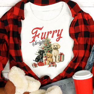 Camiseta Natal Peludo e Brilhante para Amantes de Cachorros