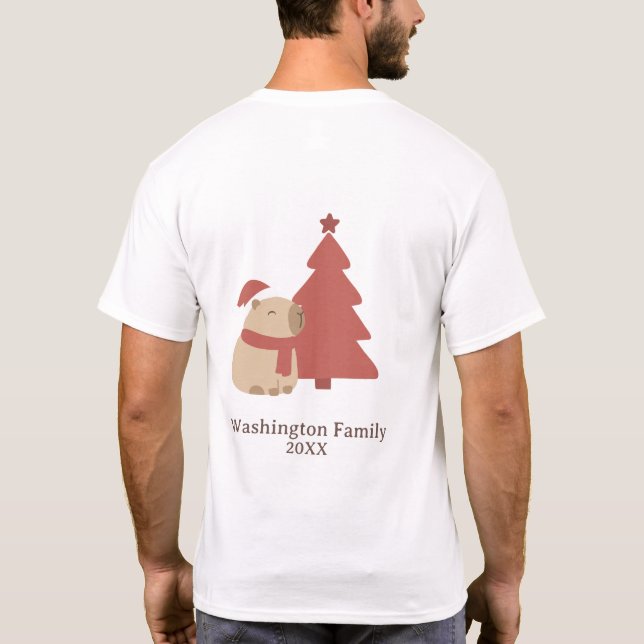 Camiseta Natal Personalizado do Capivara Aconchegante (Verso)