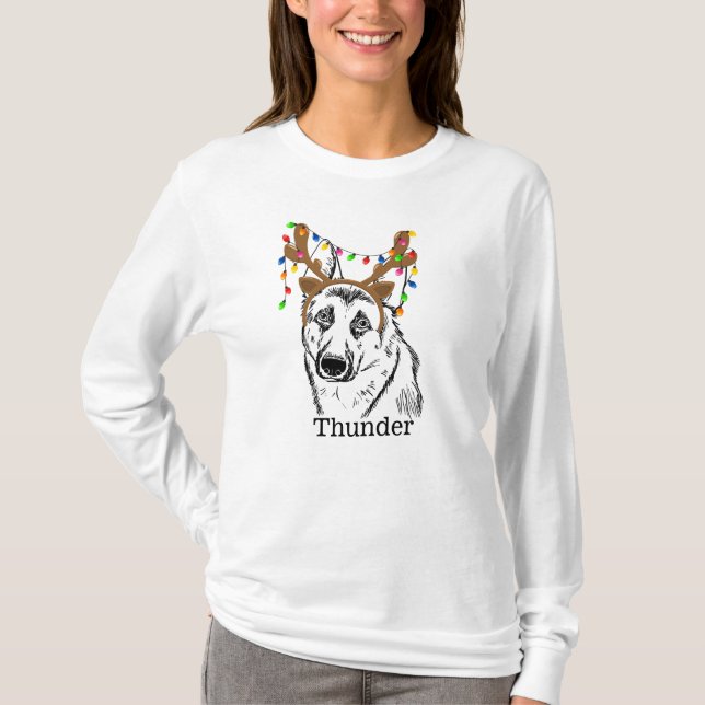 Camiseta Natal personalizado do german shepherd, mãe de cão (Frente)