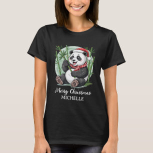 Camiseta Natal Personalizado Feliz Urso Panda Fofo