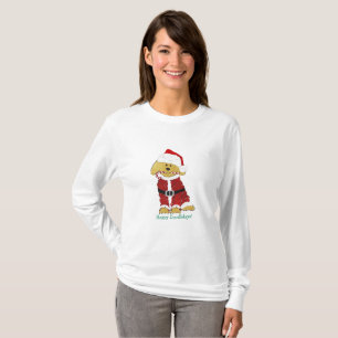 Camiseta Natal personalizado Goldendoodle Papai Noel