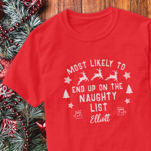 Camiseta Natal personalizado mais provável para a lista tra