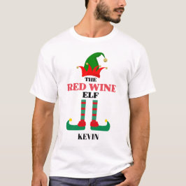 Camiseta Natal Personalizado O Elfo Do Vinho Vermelho