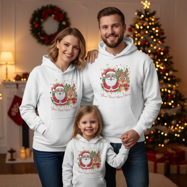 Camiseta Natal Personalizado Papai Noel e Rena (Criador carregado)