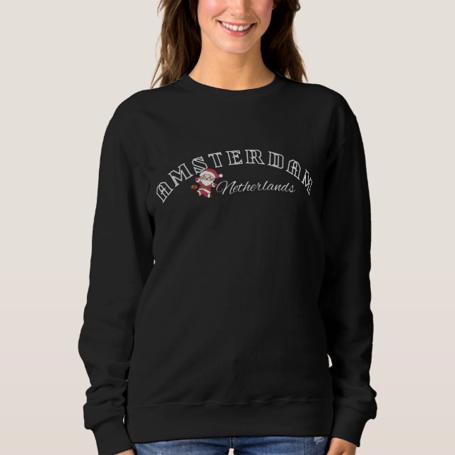 Camiseta Natal personalizado para mulheres em Amsterdã (Frente)