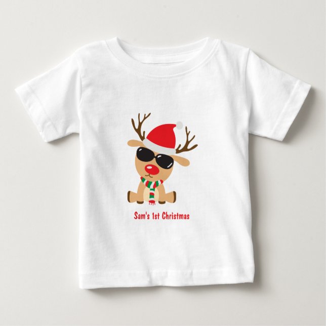 Camiseta Natal personalizado para o bebê 1rua (Frente)