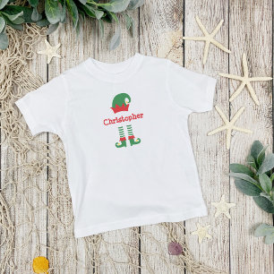 Camiseta Natal Personalizado Vermelho Verde Elfo Festa de