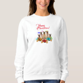 Camiseta Natal Personalizável Cachorro Pastor Alemão Fofo