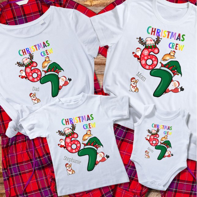 Camiseta Natal Personalizável Família Tripulação Divertida  (Criador carregado)