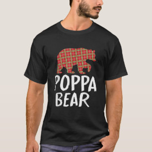 Camiseta Natal Poppa Bear Red Buffalo Falimy Xadrez Xmas