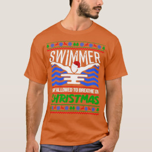 Camiseta Natal presente Nadando natal Swimmer Esporte