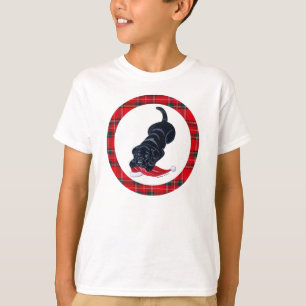 Camiseta Natal preto do filhote de cachorro de Labrador &