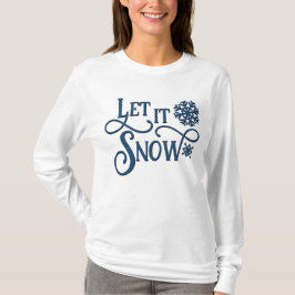 Camiseta Natal Que Neve Meninas Longa Almofada