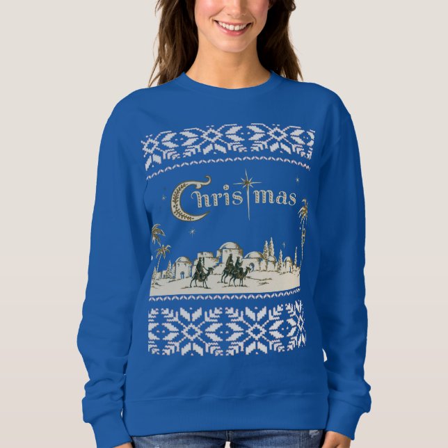 Camiseta Natal religioso da Santa Noite Jerusalém (Frente)