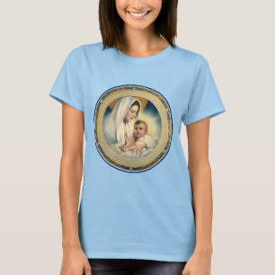 Camiseta Natal Religioso Vintage, Madona e Menino