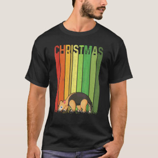 Camiseta Natal Retro Aardvark Fofo Grupo Combinando Xmas 