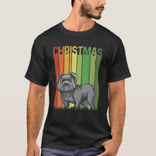 Camiseta Natal - Retro Francês Bulldog Group Correspondente