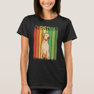 Camiseta Natal Retro Grupo de Cachorro Labrador Combinando 