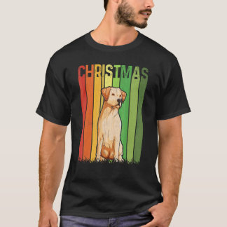 Camiseta Natal Retro Labrador Cachorro Grupo Correspondente