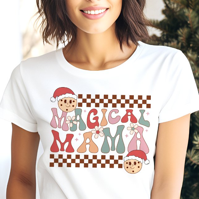 Camiseta Natal Retro Mágica Mamãe (Criador carregado)