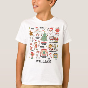 Camiseta Natal Retrô Nostálgico Verde e Vermelho