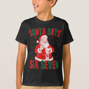 Camiseta Natal Retro O Papai Noel Diz Seis Sete 67 Meme 